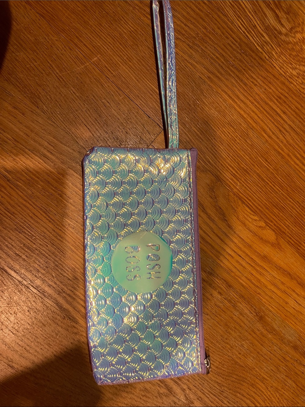 Iridescent Mermaid Scale Wristlet Case - Purple/Blue POSH BOSS